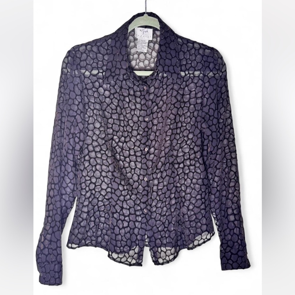 Elegant Purple Patterned Blouse